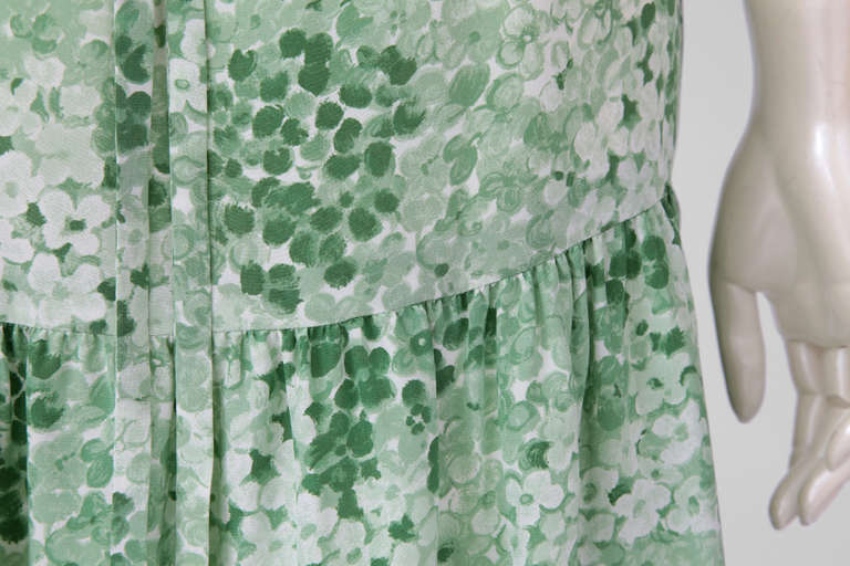 Yves Saint Laurent Printed Silk Peasant Maxi Dress 2