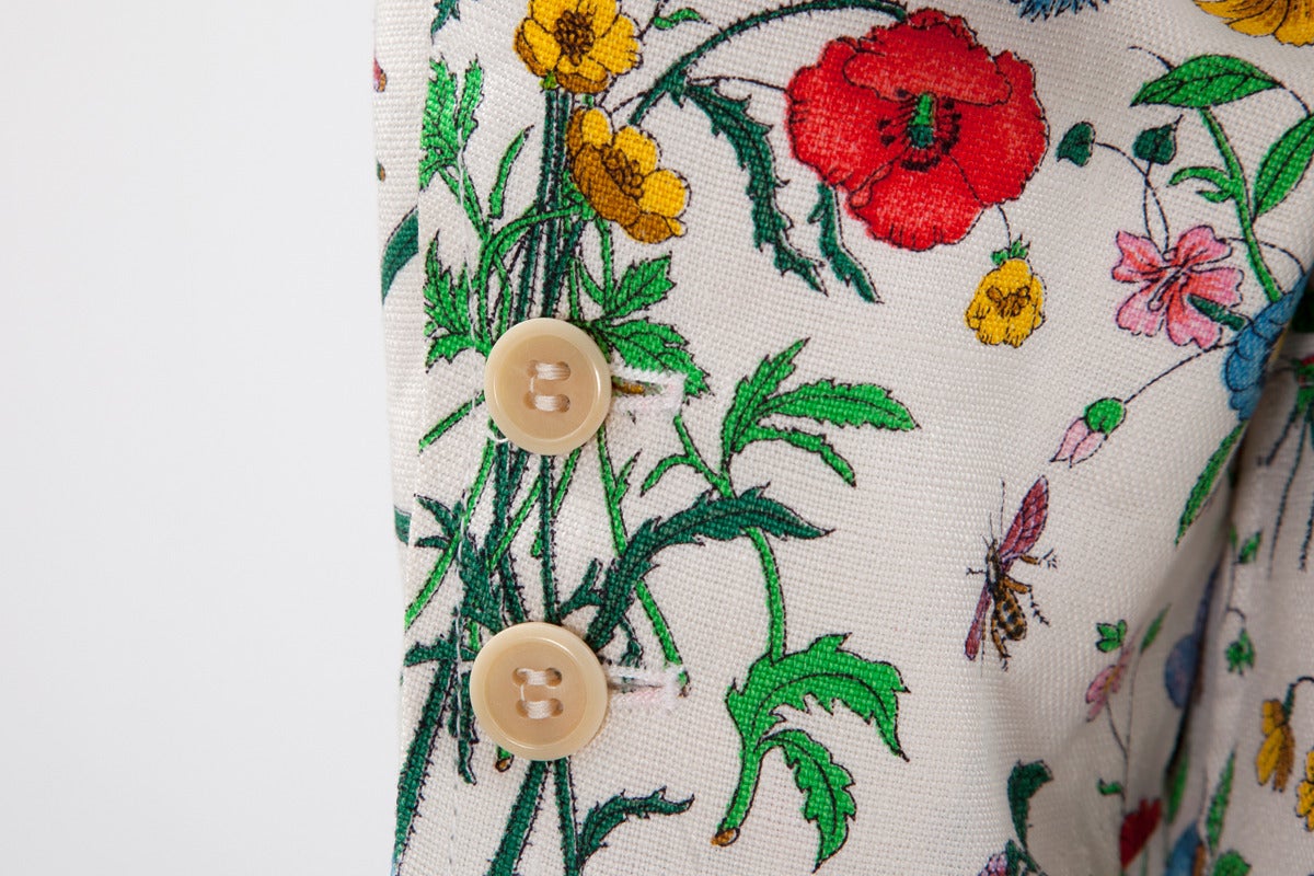 Gucci Flora Print Linen Blazer 1