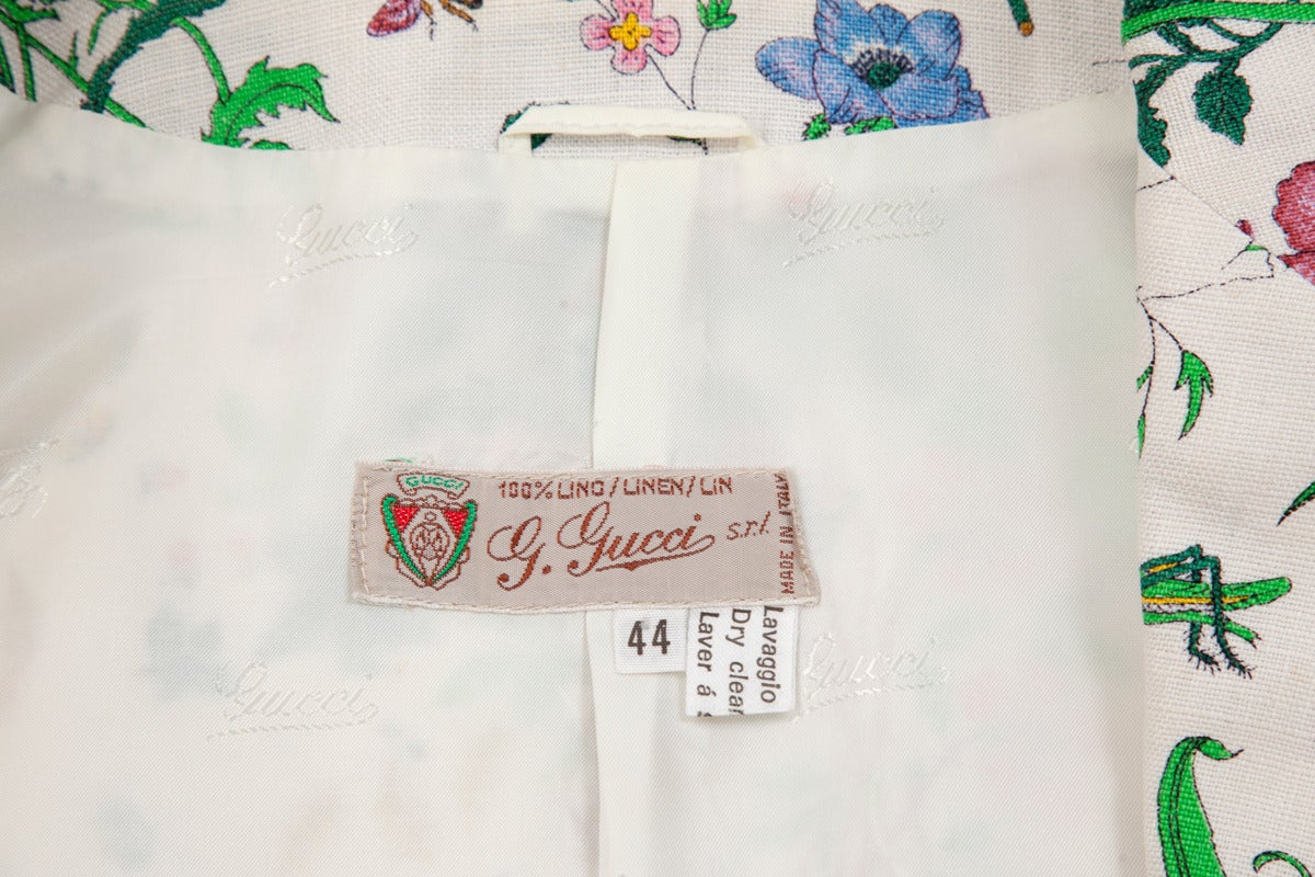 Gucci Flora Print Linen Blazer 2