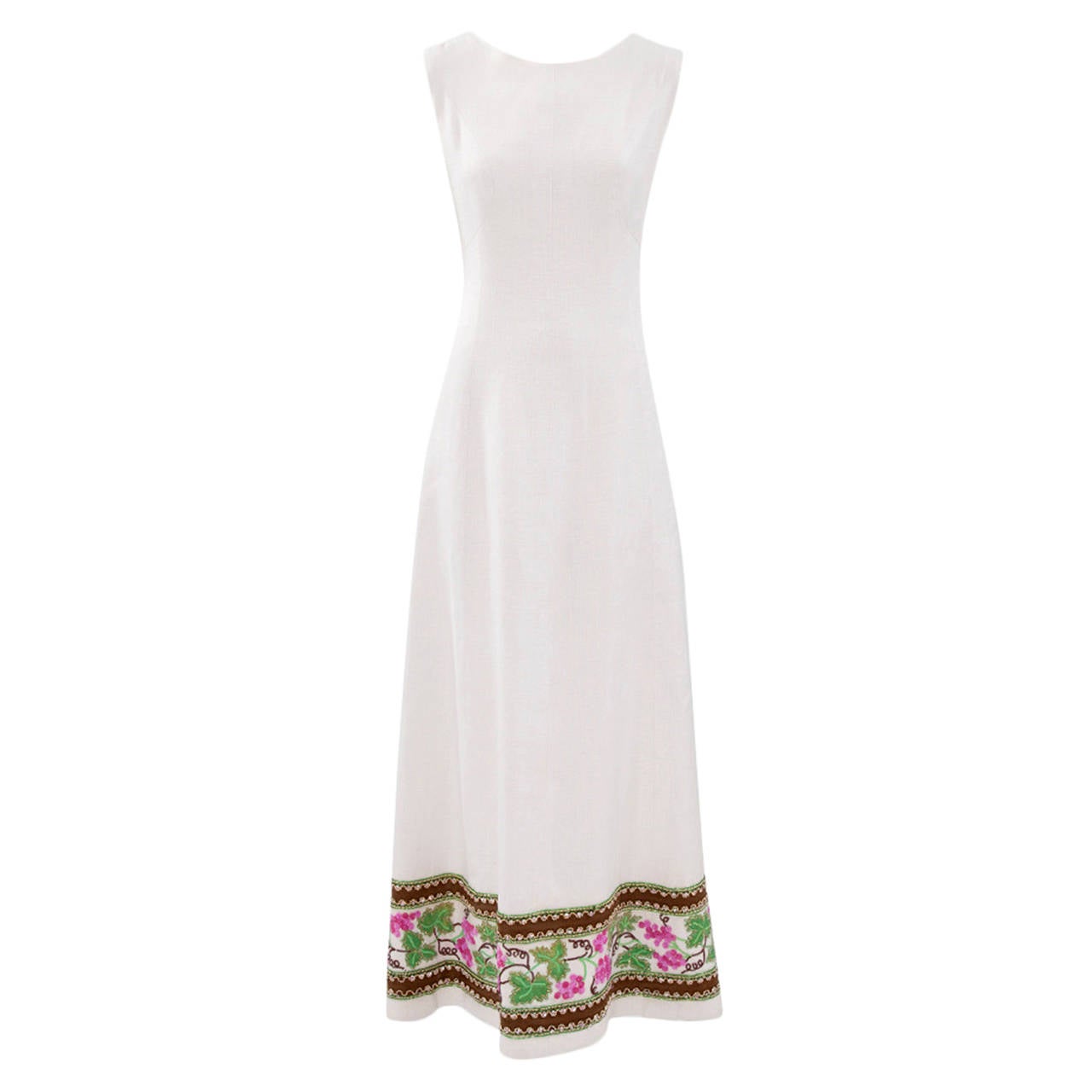 Hobby Milano Couture Embroidered Linen Dress