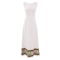 Hobby Milano Couture Embroidered Linen Dress