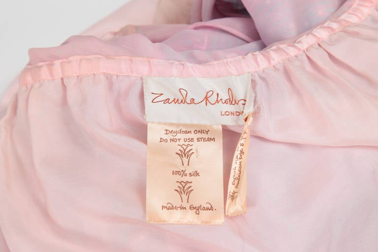 Spring-Summer 1982 Zandra Rhodes Hand-Painted Silk Chiffon Dress 4