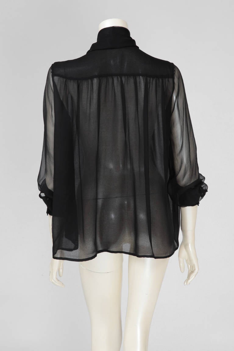 Yves Saint Laurent Silk Chiffon Blouse In Excellent Condition In Geneva, CH