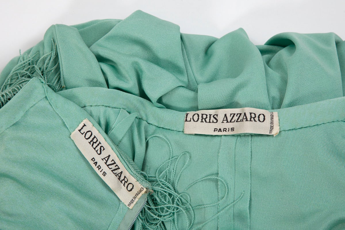 Loris Azzaro Fringed Evening Gown & Cape 2