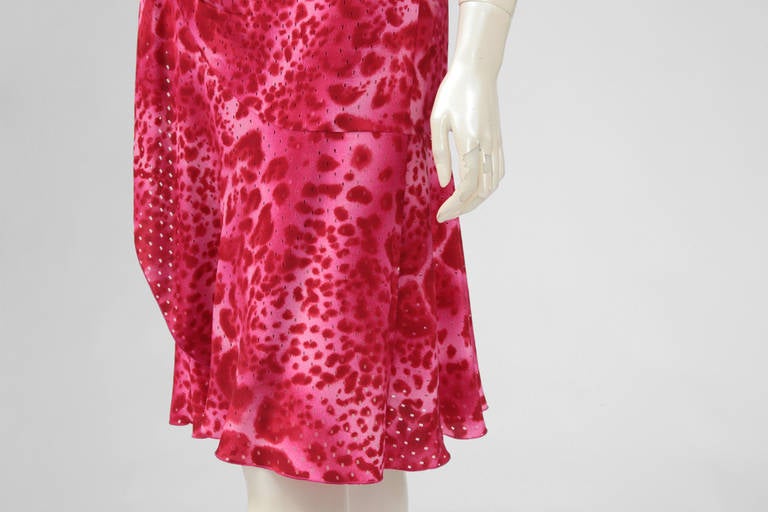 Emanuel Ungaro - Robe portefeuille en soie imprimée léopard, printemps-été 2000 en vente 4