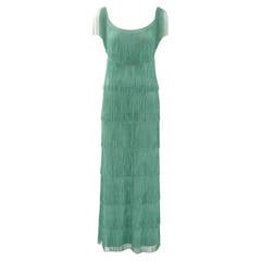 Loris Azzaro Fringed Evening Gown & Cape 9