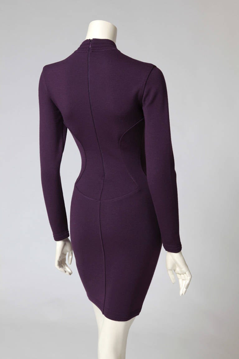 Alaia Knit Fitted Mini Dress In Excellent Condition In Geneva, CH