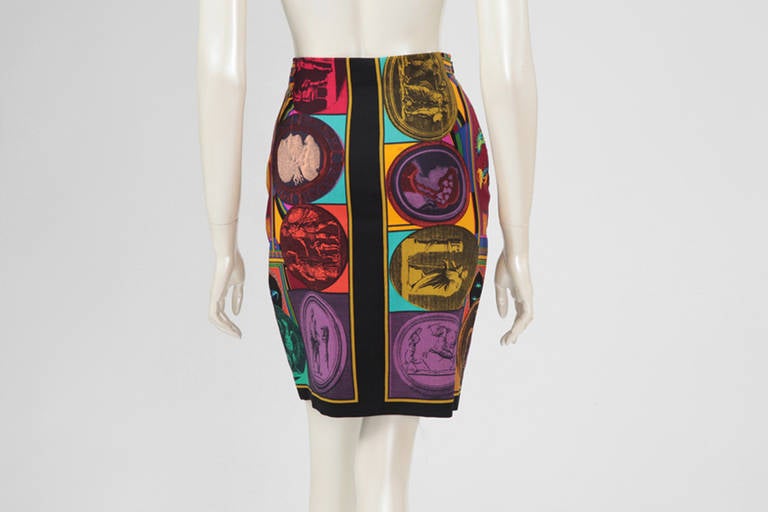 Emblematic 90’s Gianni Versace couture high waisted skirt with 