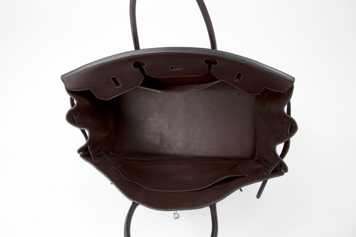 Hermes Ebene Togo Leather Birkin 40 Cm Handbag 3