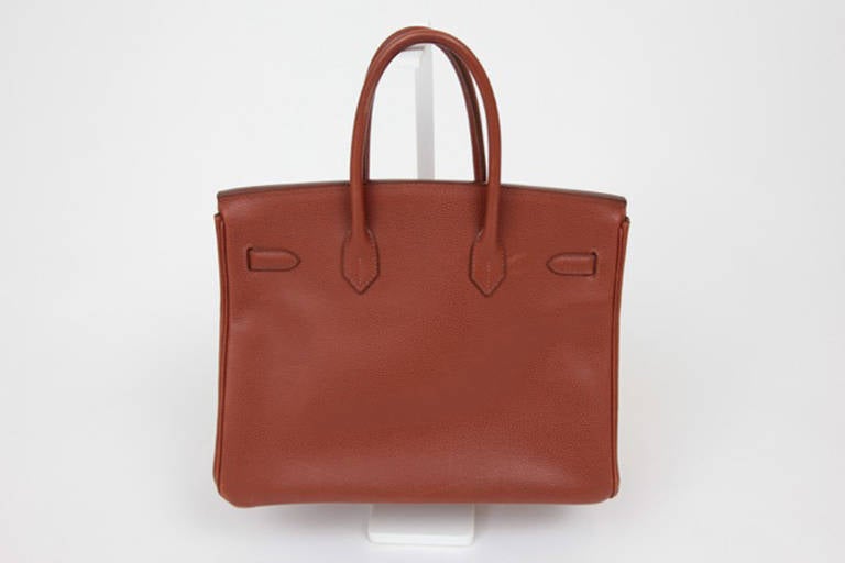 Hermes Noisette Togo Leather 35 cm Birkin Handbag In Excellent Condition In Geneva, CH