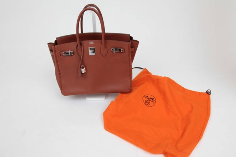 Hermes Noisette Togo Leather 35 cm Birkin Handbag 6