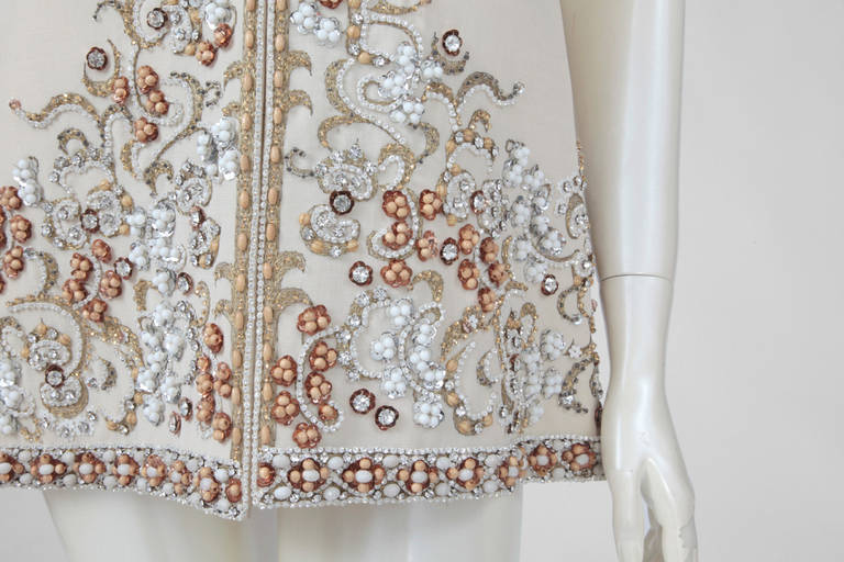 Valentino Haute Couture Embroidered Wool Waistcoat Mini Dress In Excellent Condition In Geneva, CH