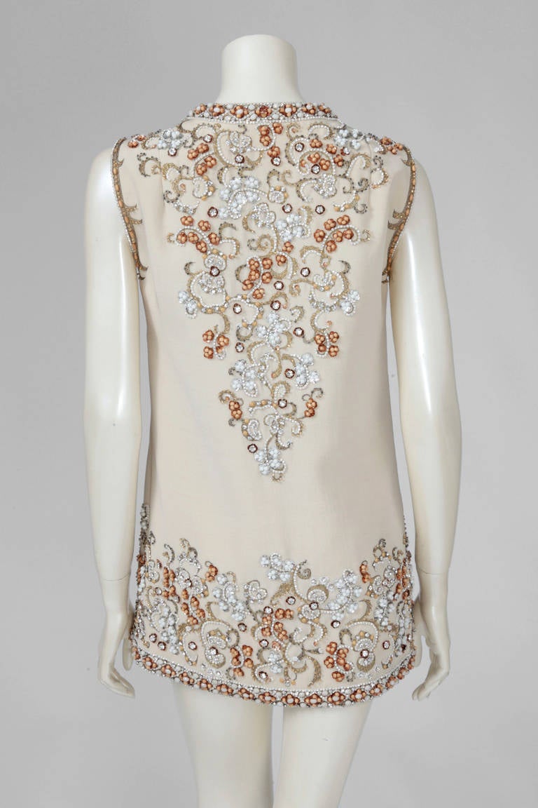 Valentino Haute Couture Embroidered Wool Waistcoat Mini Dress 2