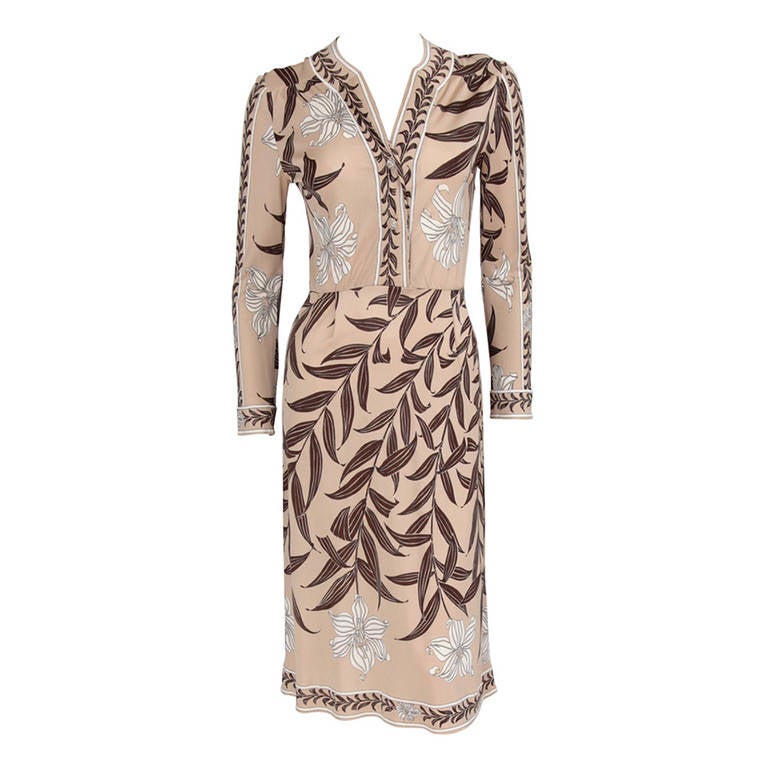 Emilio Pucci Printed Silk Jersey Dress For Sale