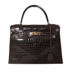 Hermes Porosus Crocodile 32 cm Kelly Handbag