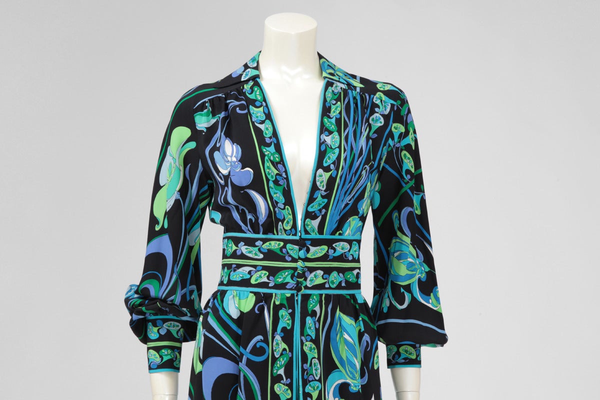 Emilio Pucci Printed Silk Dress In Excellent Condition In Geneva, CH