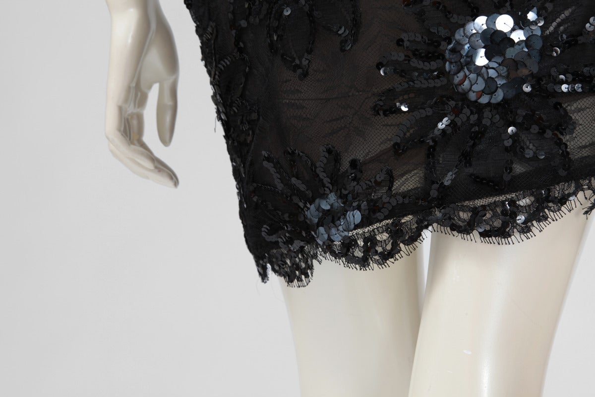 Yves Saint Laurent Asymmetrical Lace & Sequin Party Dress 1