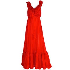 Valentino Silk Chiffon Evening Gown