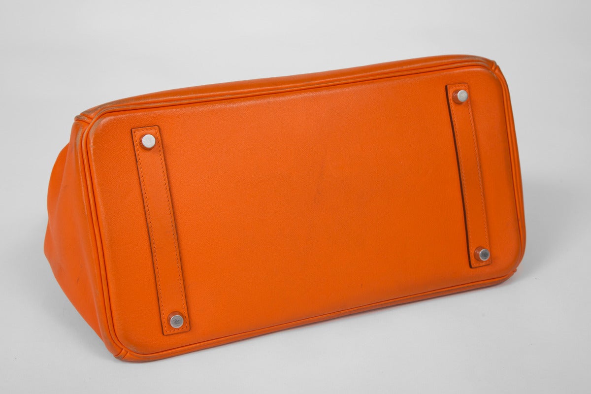 Hermes Orange Swift Leather 35 cm Birkin Handbag 3