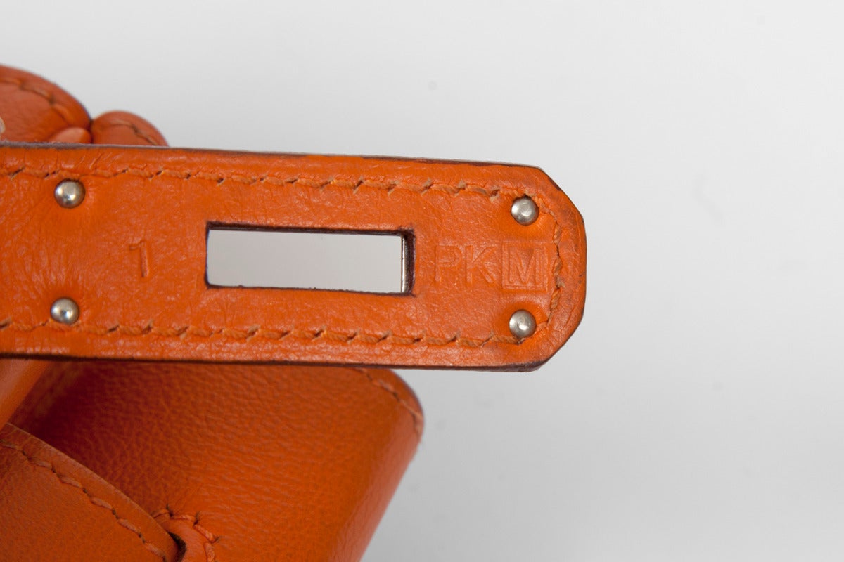 Hermes Orange Swift Leather 35 cm Birkin Handbag 2
