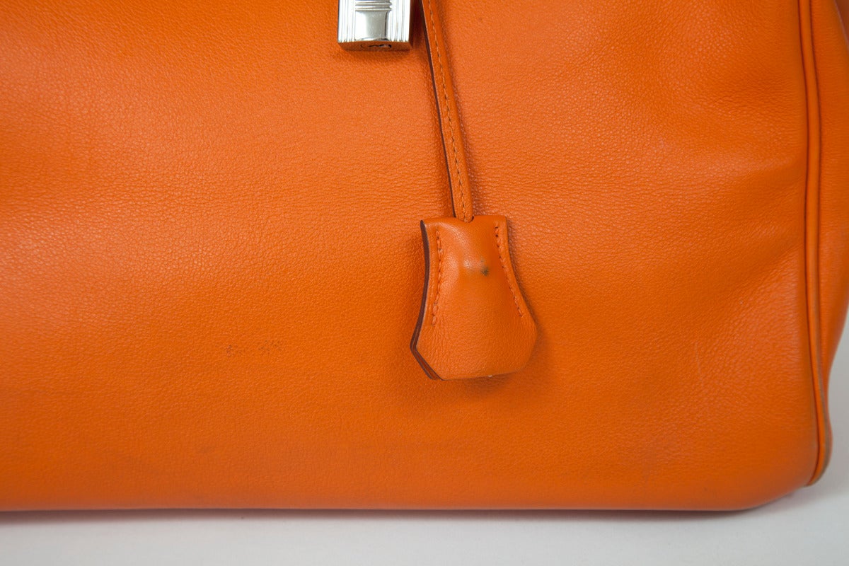 Hermes Orange Swift Leather 35 cm Birkin Handbag 1