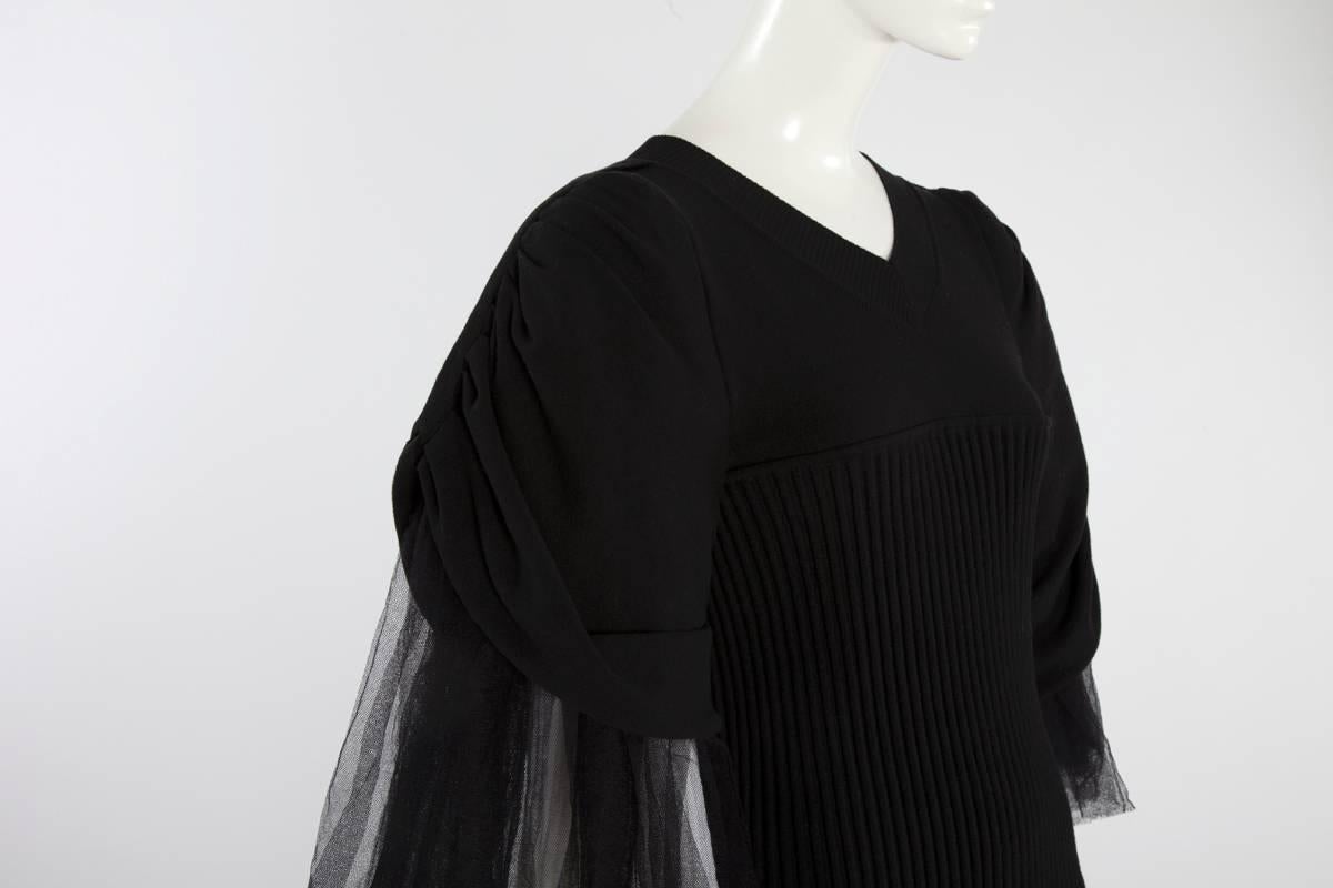 Black Chanel Runway Knit & Tulle Mini Dress, Spring-Summer 2009