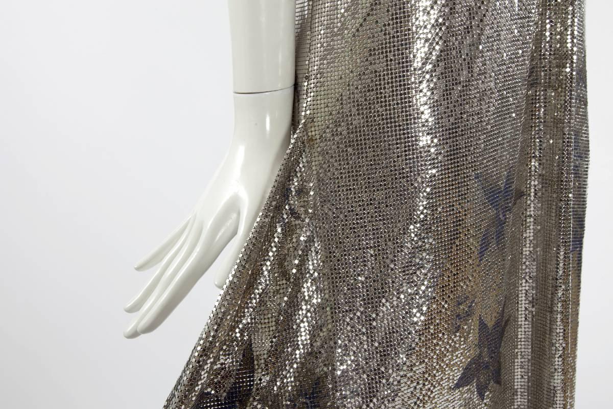 Gray Gianni Versace Oroton Metal Mesh Runway Gown, Spring-Summer 1983 For Sale