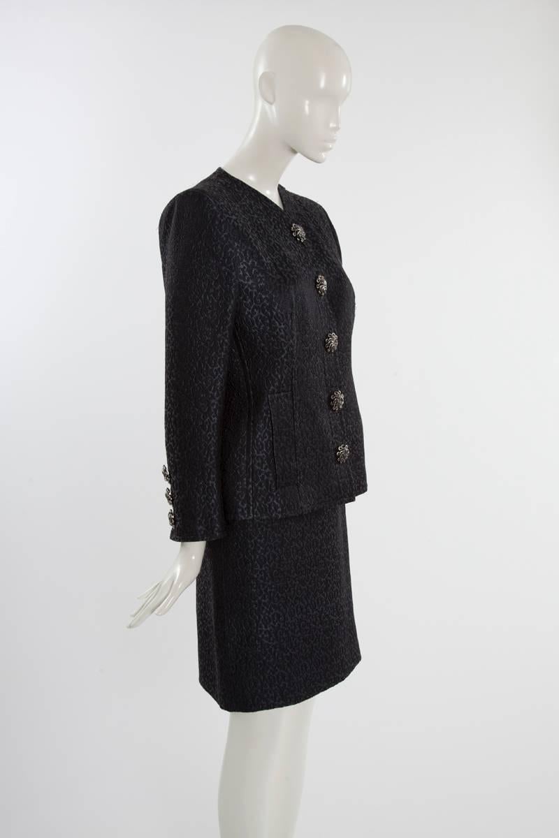 Black Yves Saint Laurent Haute Couture Skirt Suit