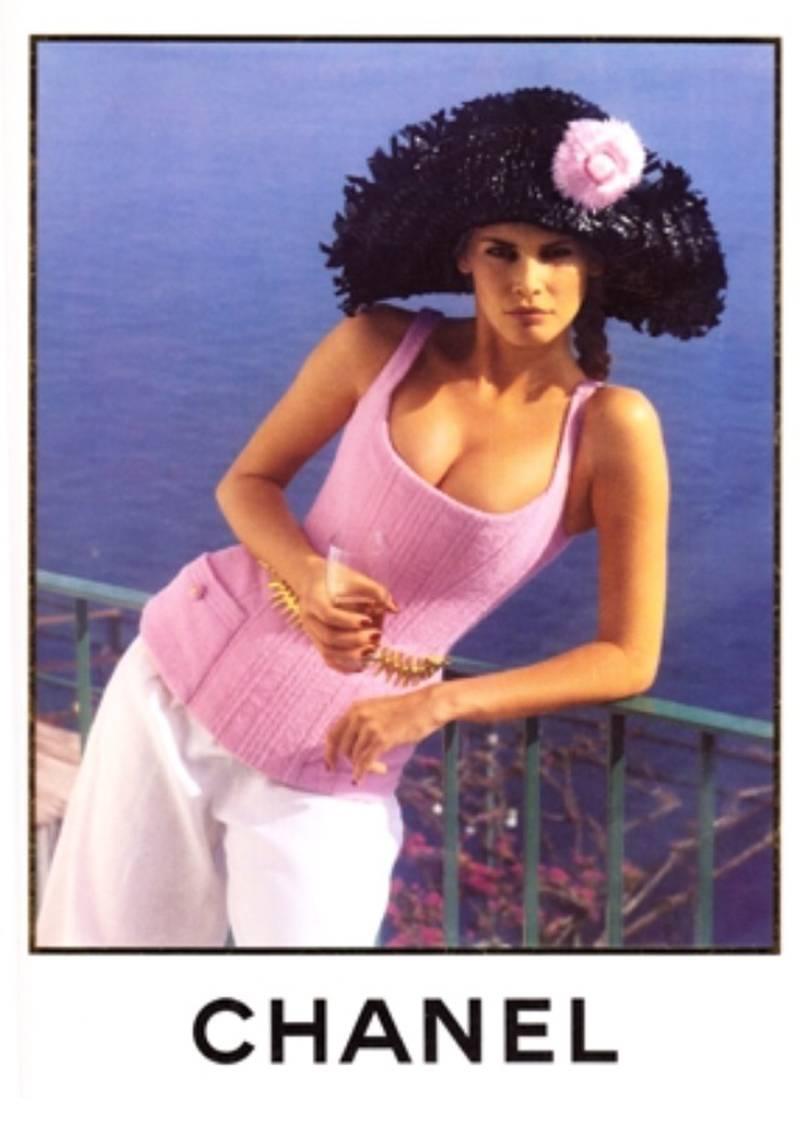 Women's Chanel Printed Silk Corset Top, Spring-Summer 1993