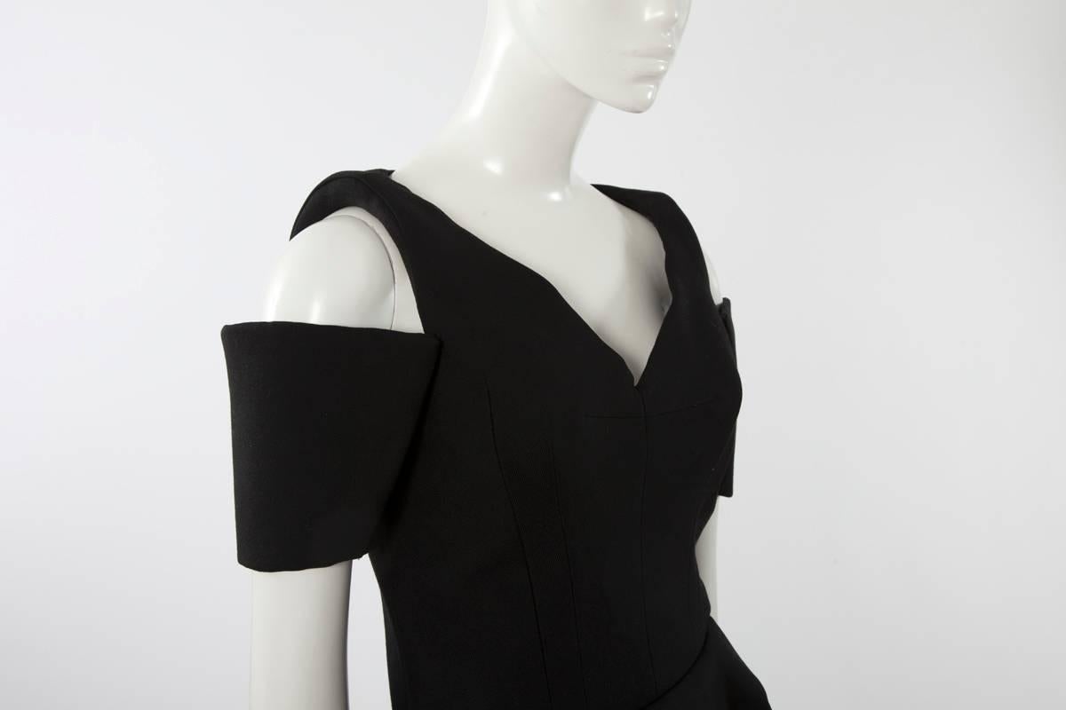 Black Iconic Balenciaga Runway Wool Dress, Fall-Winter 2008-2009