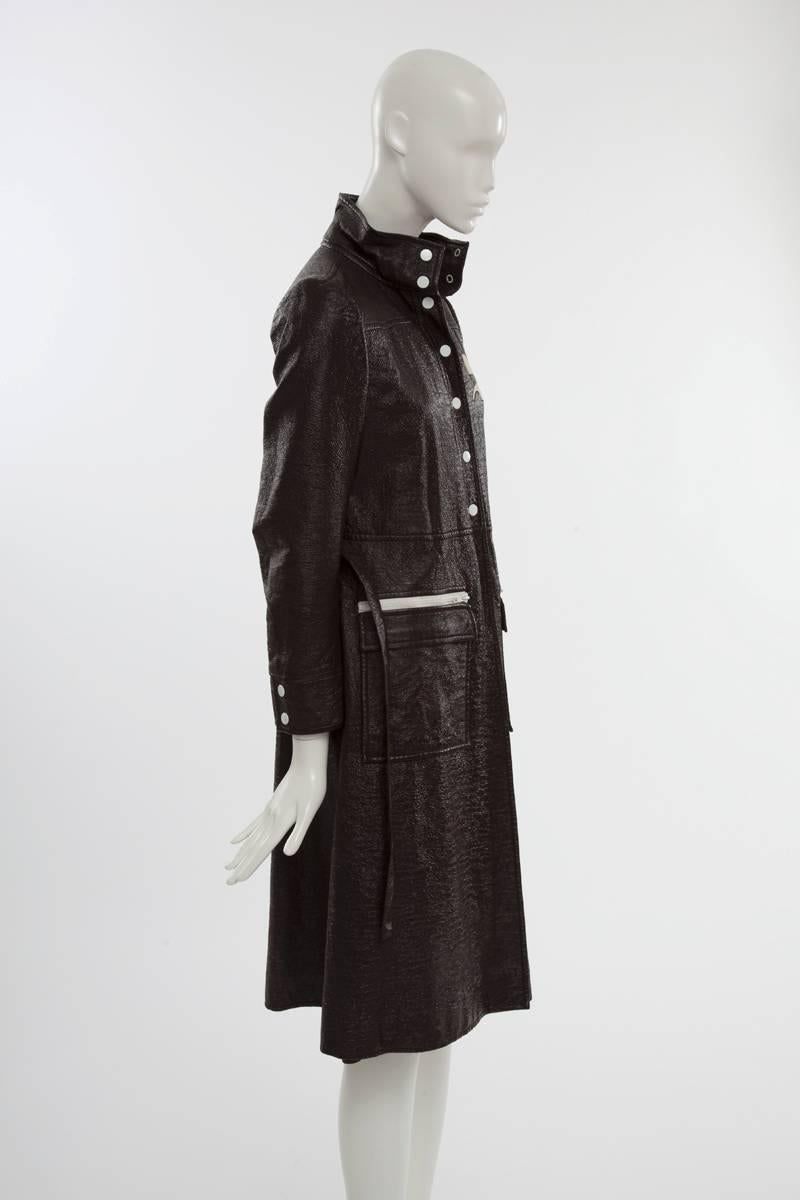 Courreges Vinyl Trench Coat In Excellent Condition In Geneva, CH