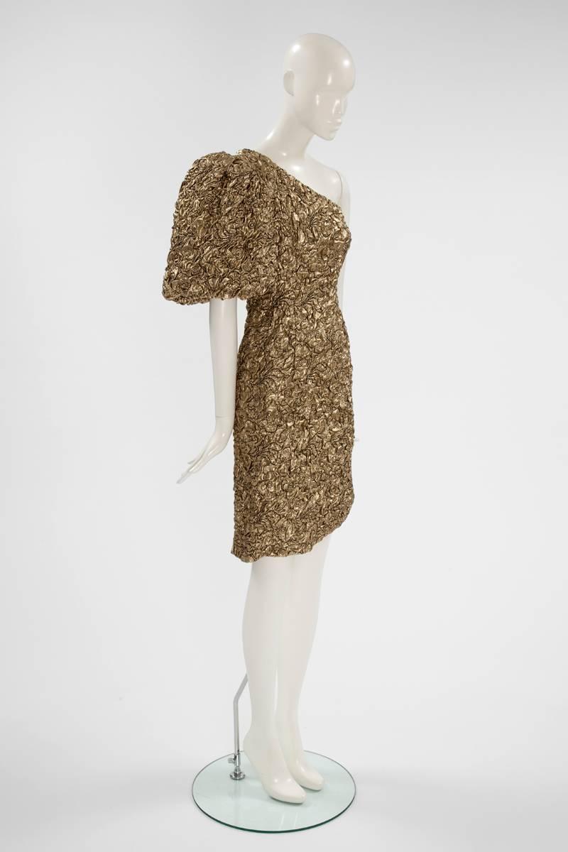 Yves Saint Laurent Blistered Silk Cocktail Dress In Excellent Condition In Geneva, CH