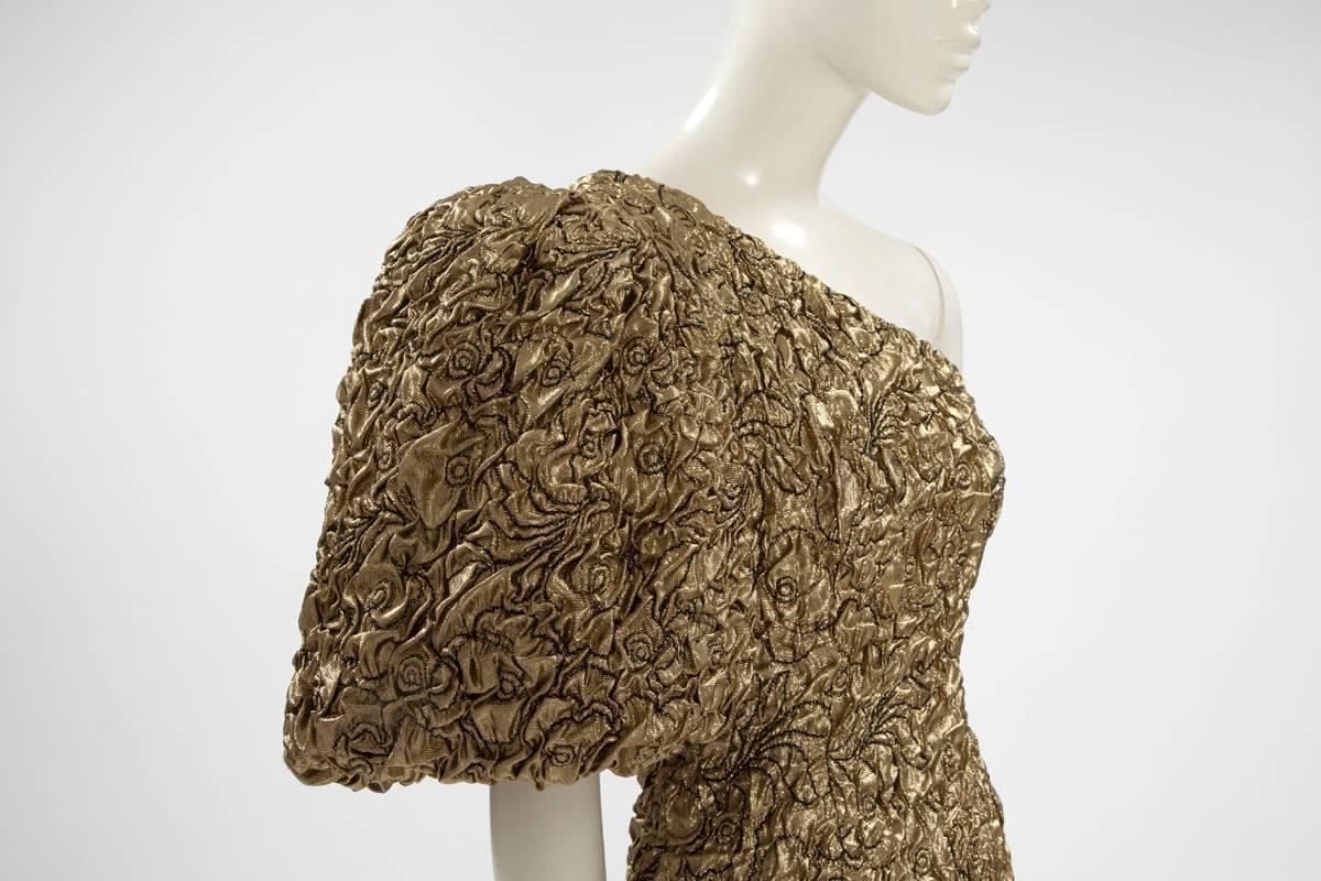Women's Yves Saint Laurent Blistered Silk Cocktail Dress