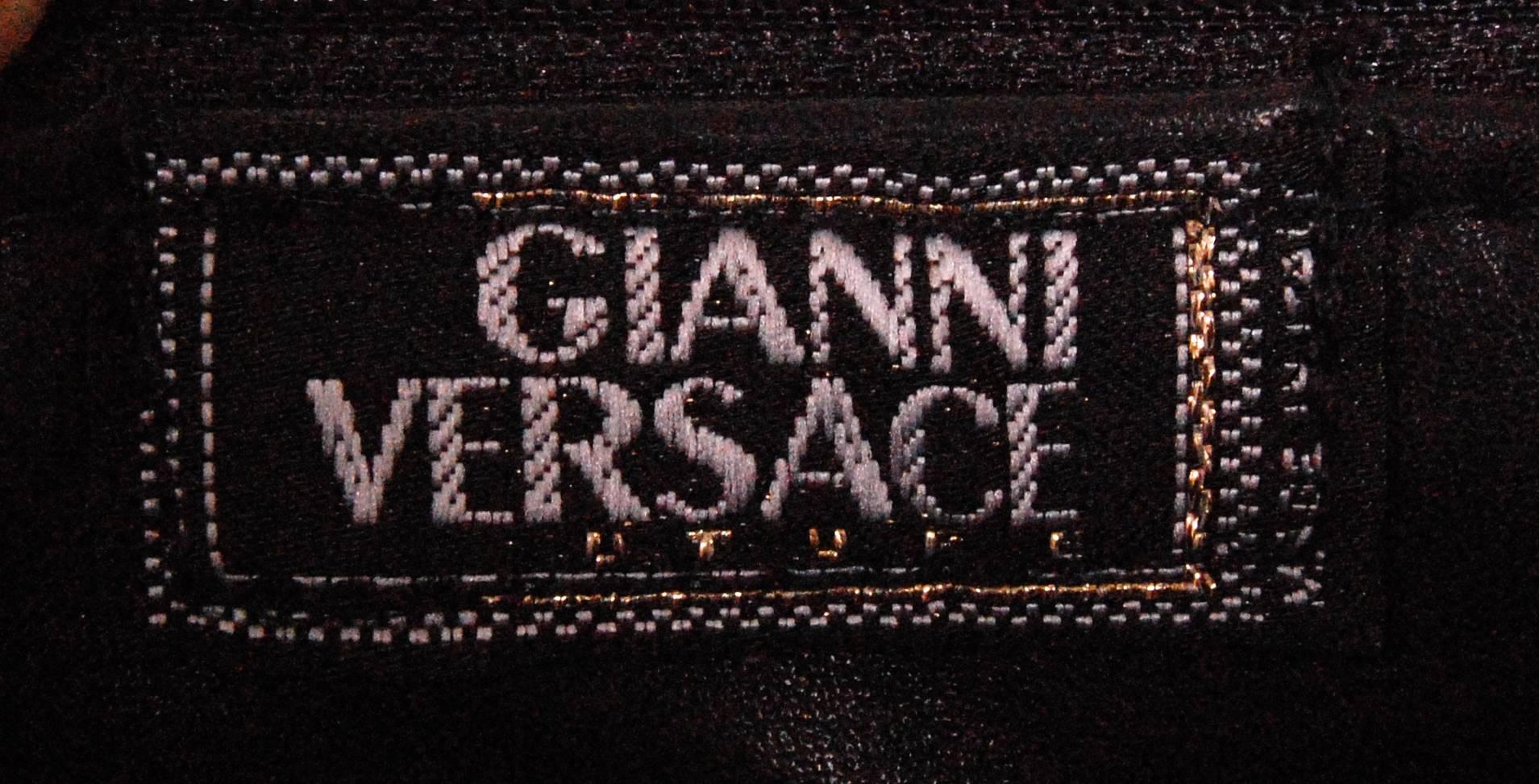 Gianni Versace Couture Medusa Leather Shoulder Bag 4