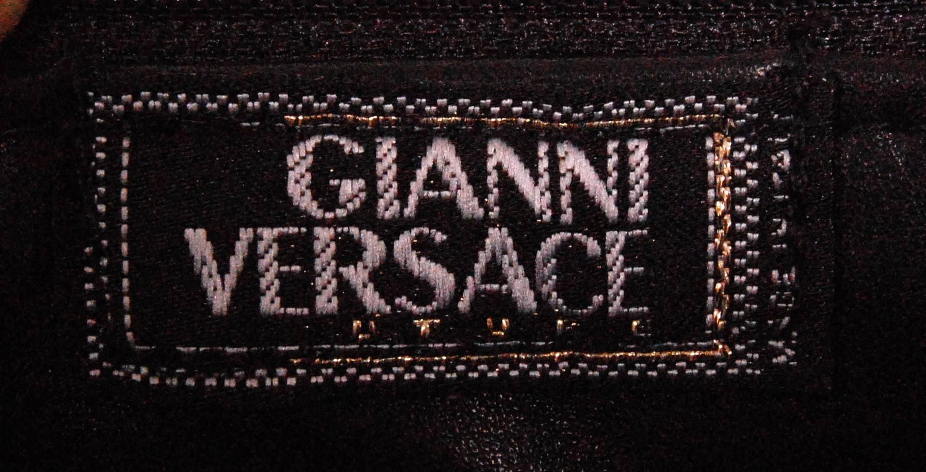 Gianni Versace Couture Medusa Leder Umhängetasche 4