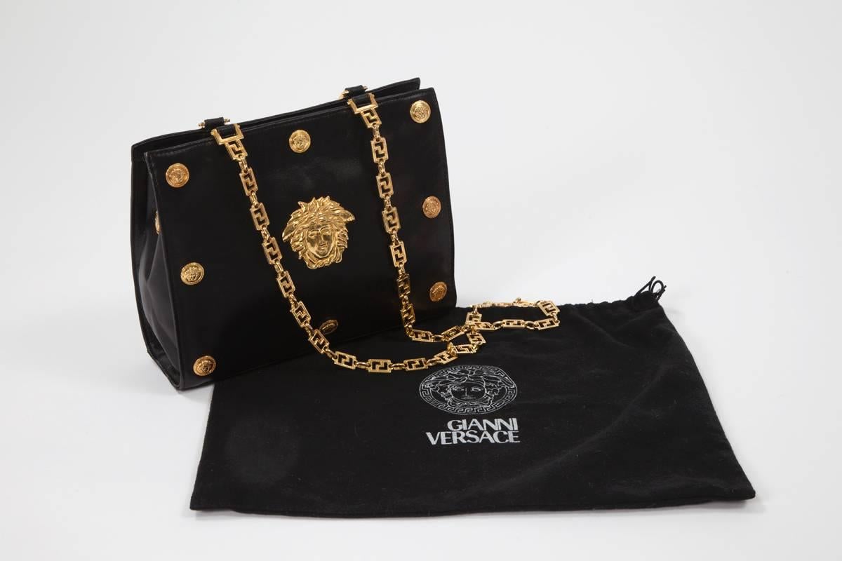 Gianni Versace Couture Medusa Leather Shoulder Bag 5