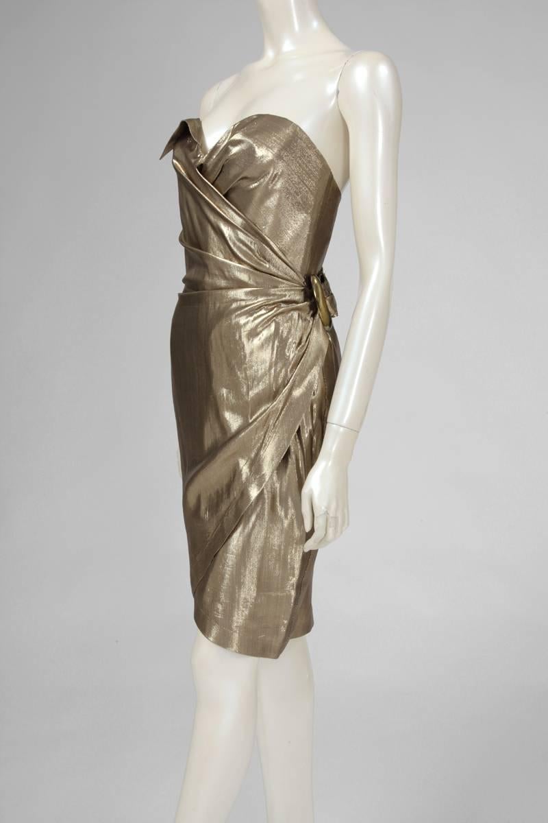 Thierry Mugler Lamé Cocktail Dress In Excellent Condition In Geneva, CH