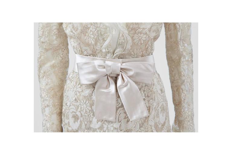Vintage Chanel 1991 S/S Silk Chiffon Lace Bow Dress – Recess