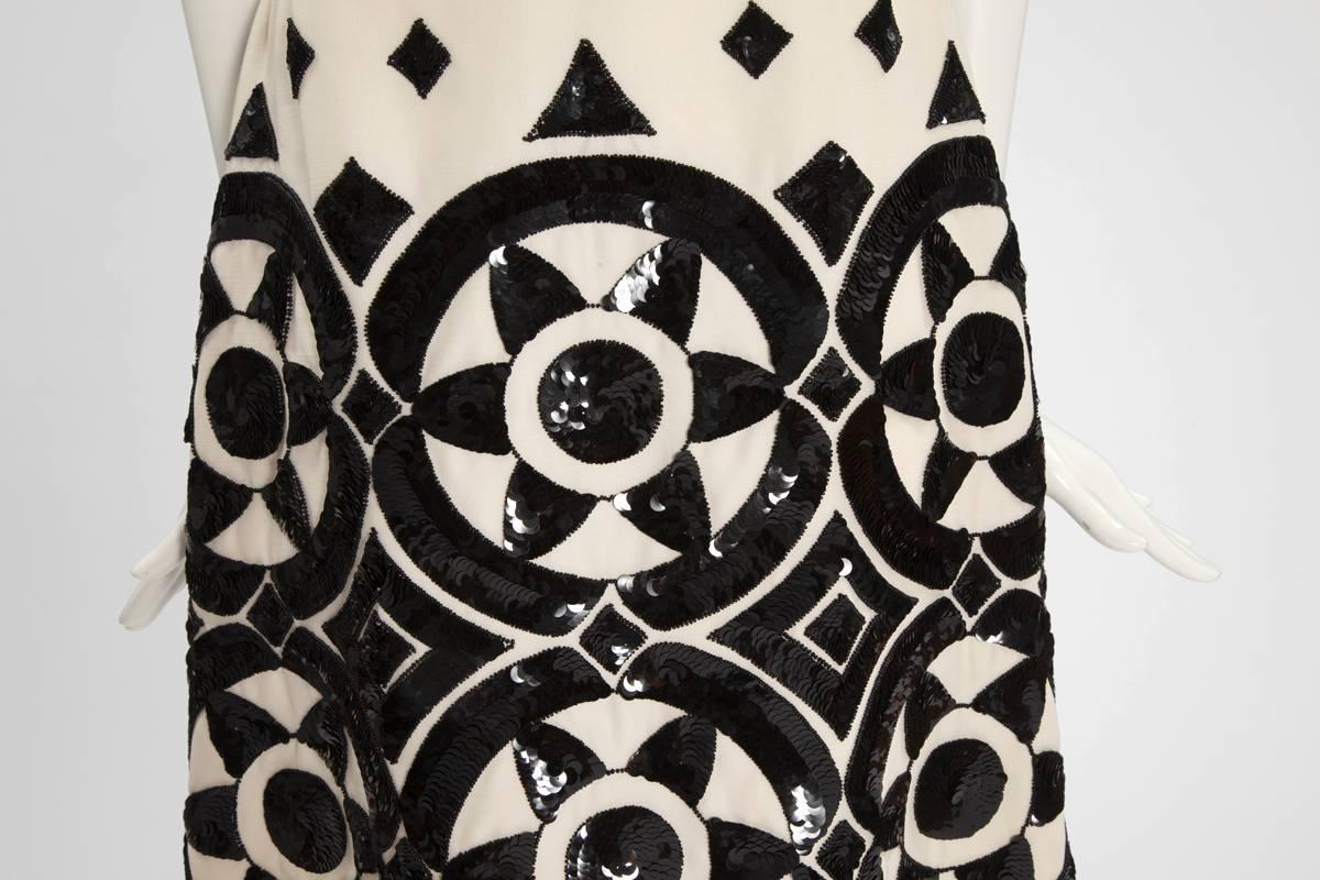 Black Valentino Haute Couture Embellished Cocktail Dress, Circa 1960