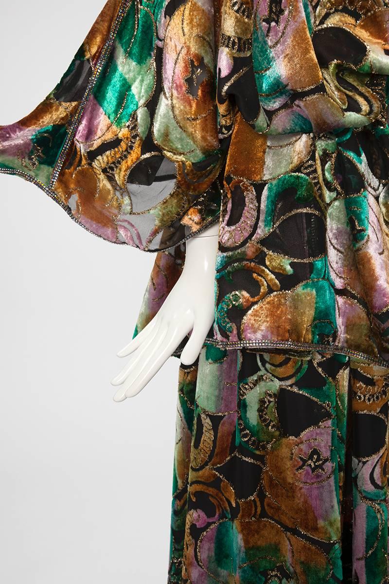 Rare Bill Gibb Devore Silk Velvet Evening Ensemble For Sale at 1stDibs ...