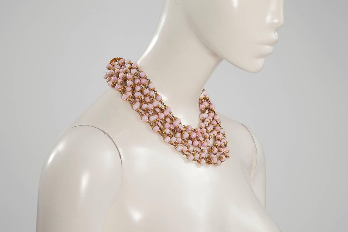 Contemporary 1993 Chanel Angel's Skin Coral Multi-Strand Necklace