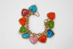 Maison Gripoix für Chanel Armband mit gegossenen Glasherzen:: Frühjahr-Sommer 1992