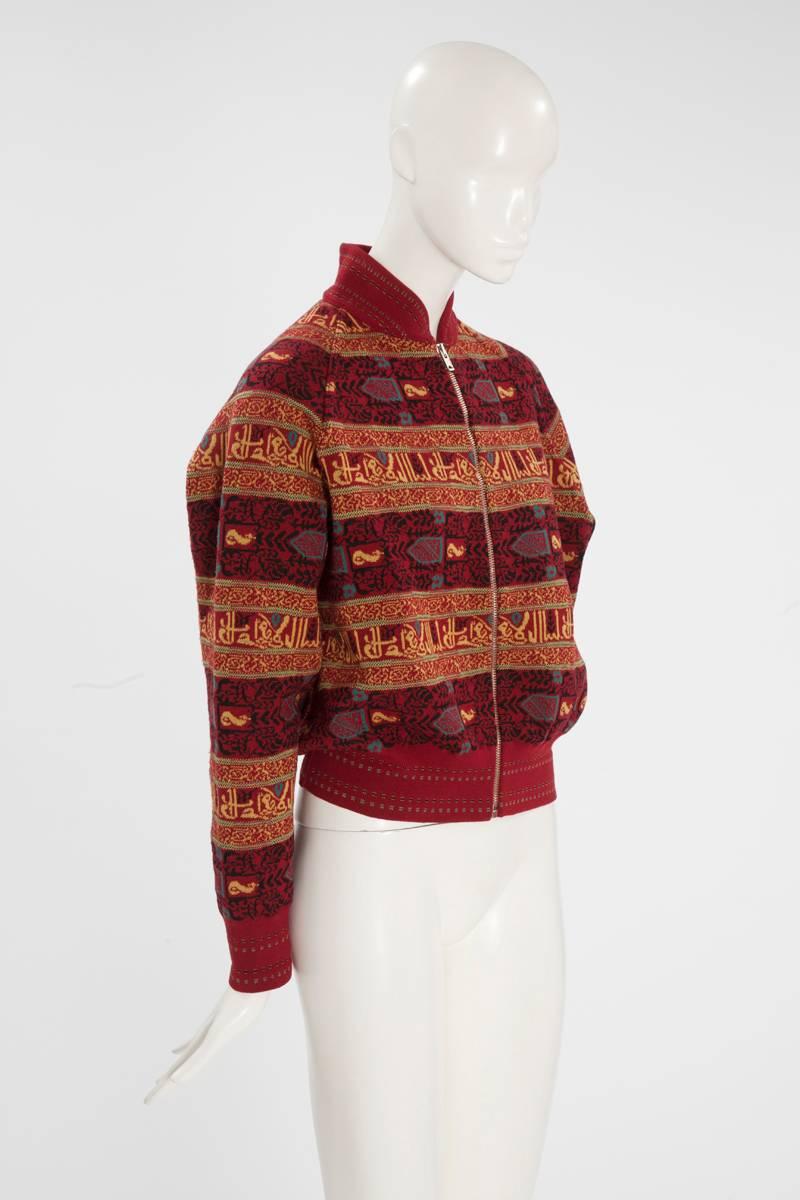 Women's Alaia Wool Knit Zipped Bomber Jacket, Fall-Winter 1990-1991