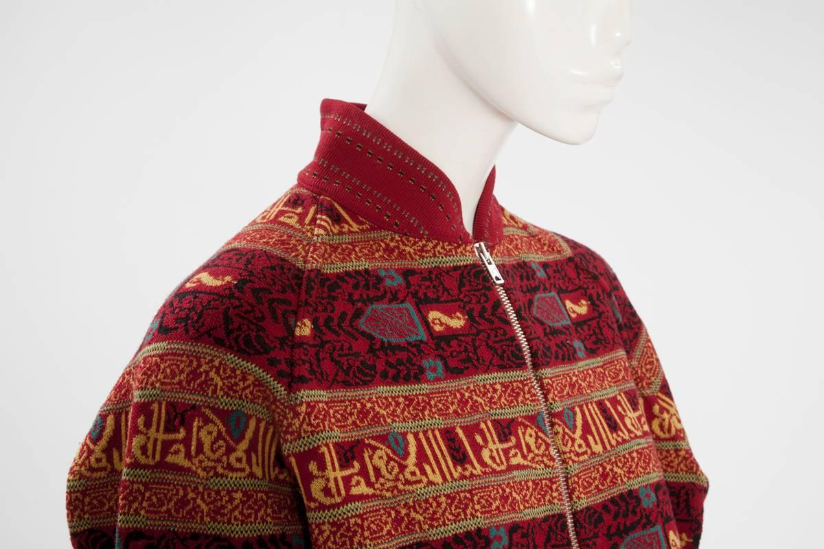 Alaia Wool Knit Zipped Bomber Jacket, Fall-Winter 1990-1991 1