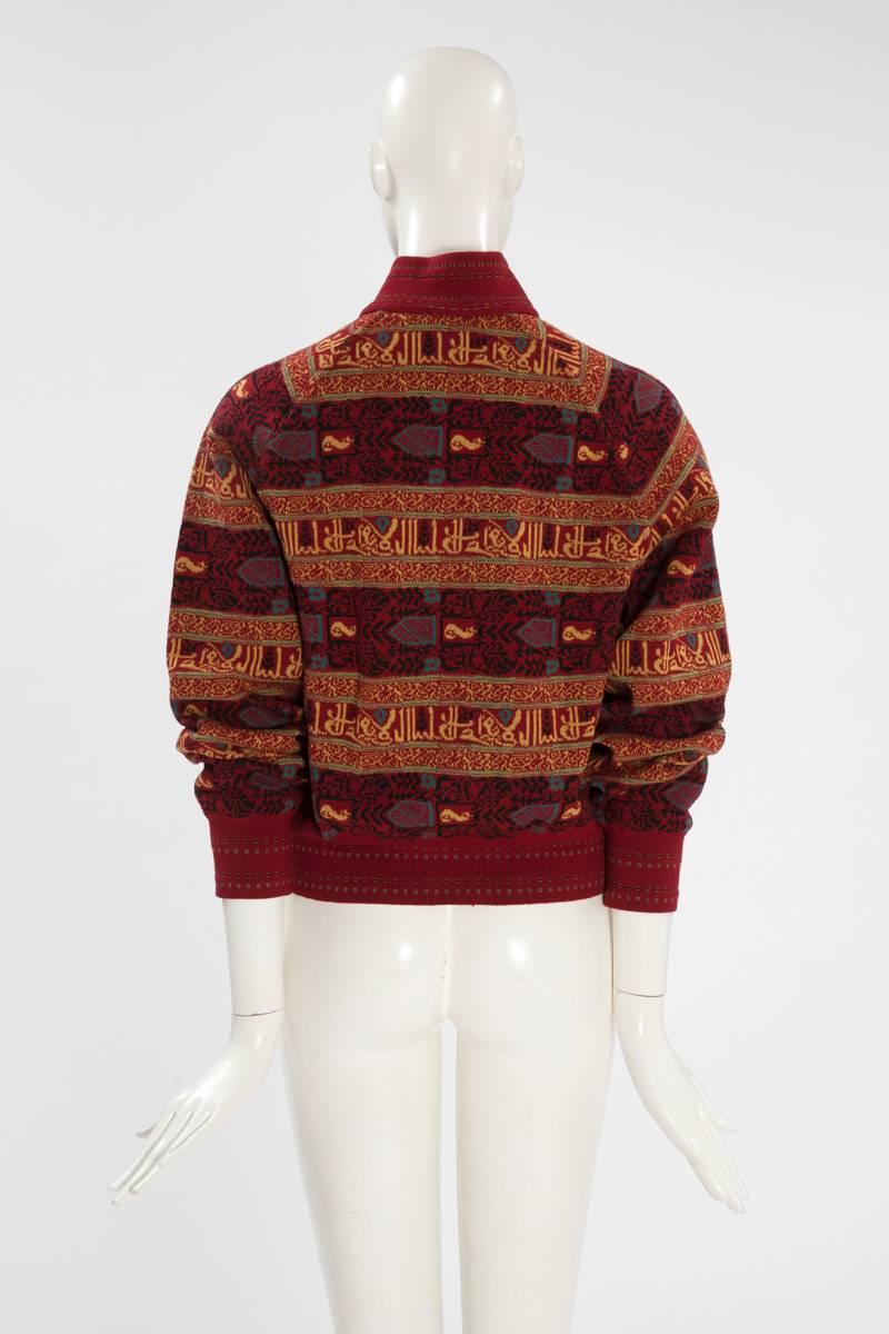 Alaia Wool Knit Zipped Bomber Jacket, Fall-Winter 1990-1991 2