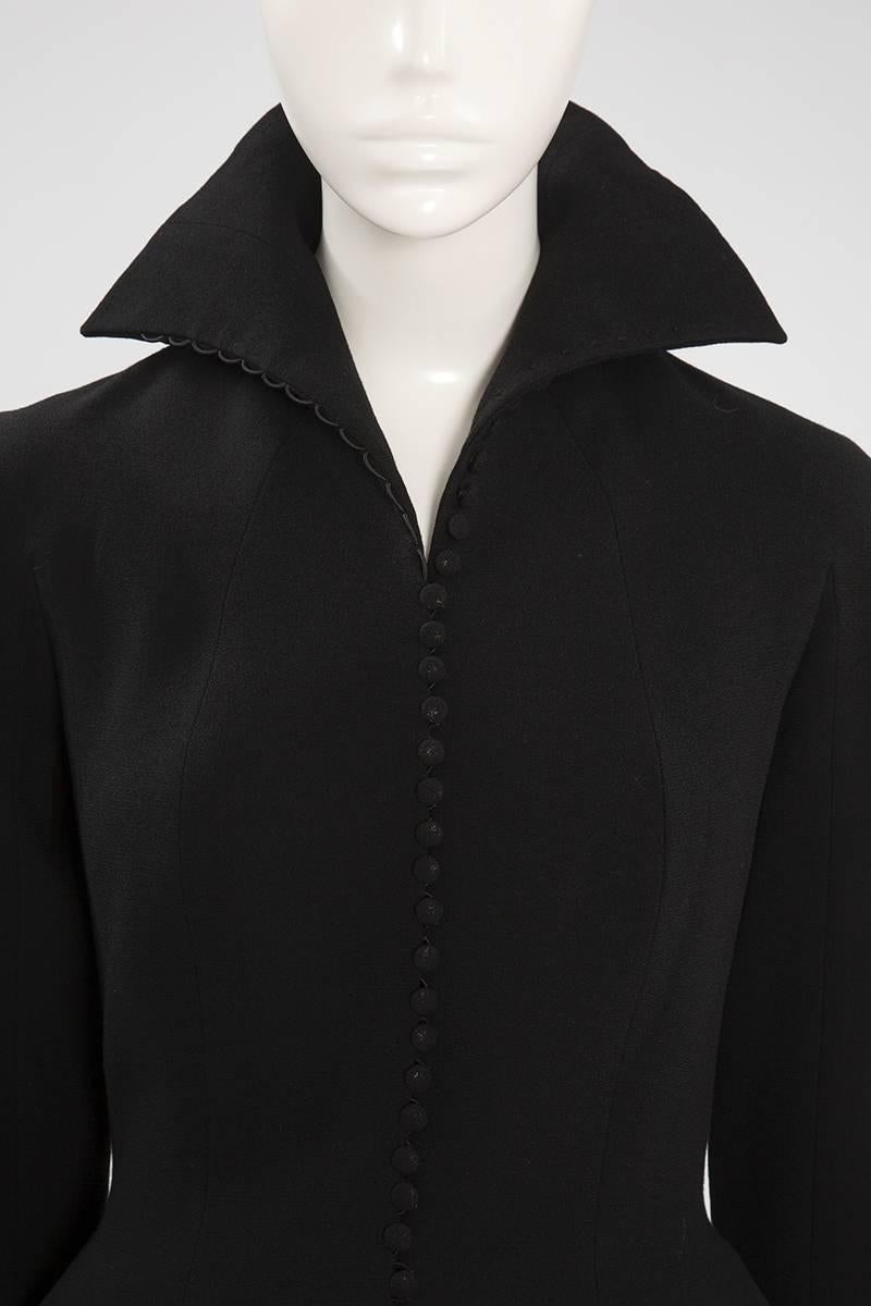 Black John Galliano Wool Peplum Jacket