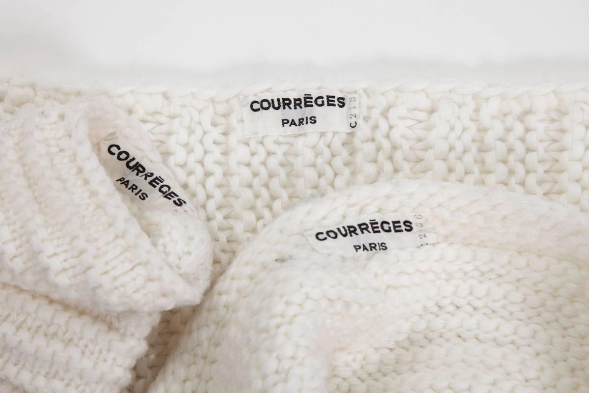 Ensemble en laine Courrèges Haute Couture documenté, automne-hiver 1969-1970  Excellent état - En vente à Geneva, CH