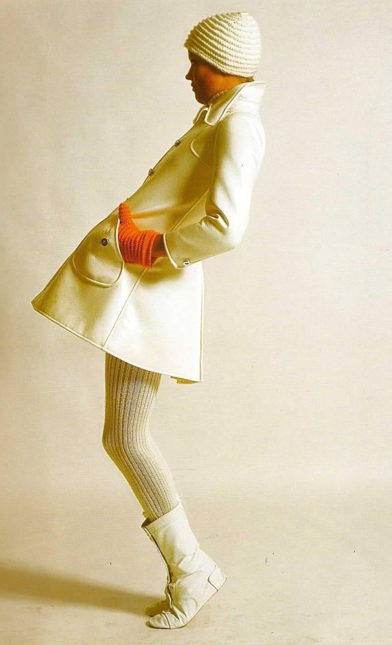 Ensemble en laine Courrèges Haute Couture documenté, automne-hiver 1969-1970  Unisexe en vente