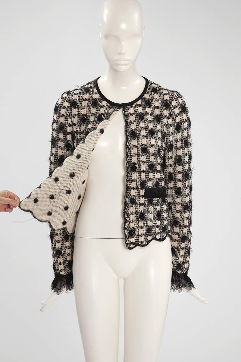 Chanel Cashmere, Tulle & Lace Jacket In Excellent Condition In Geneva, CH