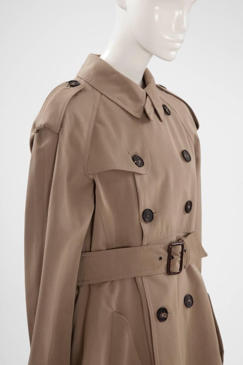 Brown Unworn Jean Paul Gaultier Runway Gabardine Trench Coat, Fall-Winter 2007-2008